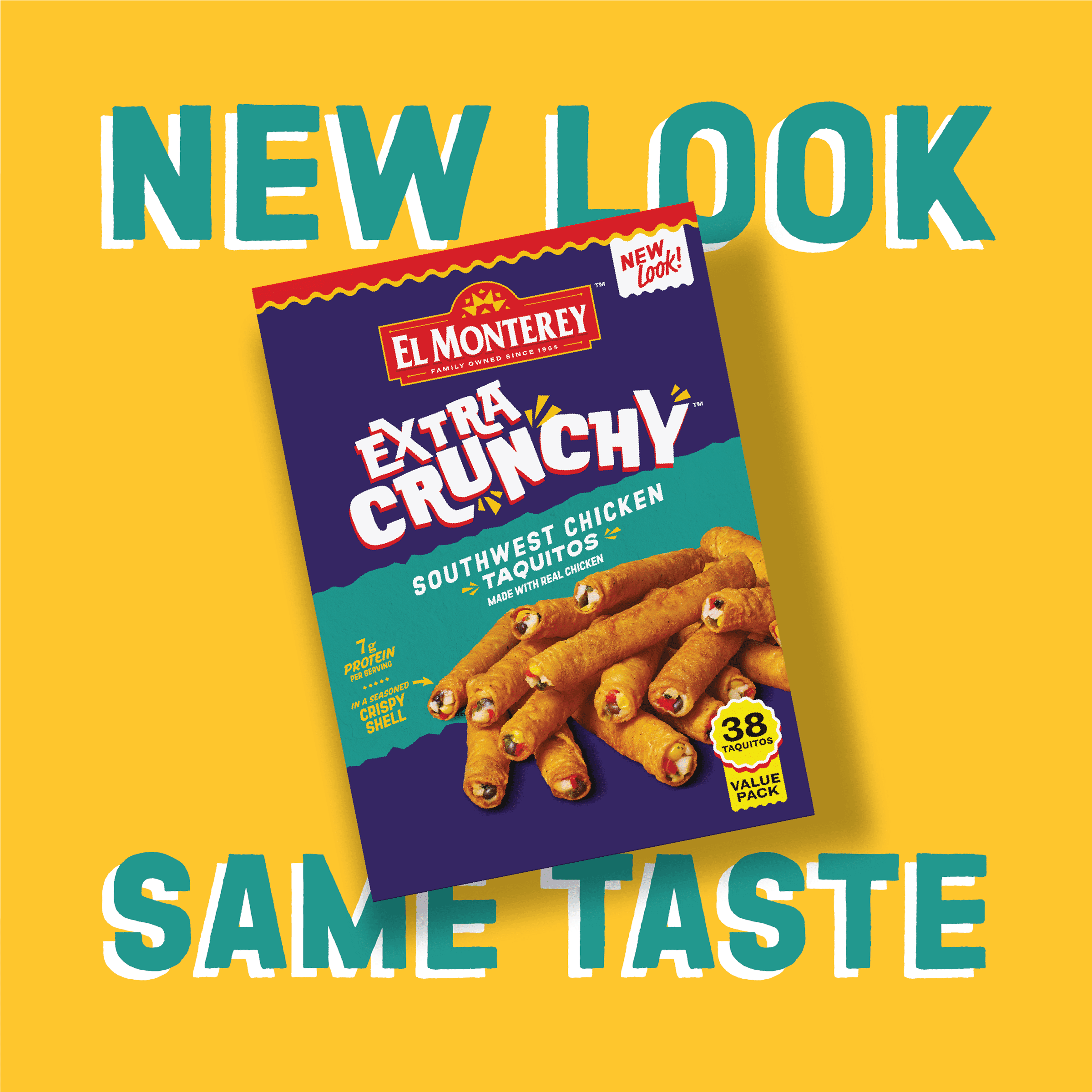 El Monterey Extra Crunchy Southwest Chicken Taquito Value, 38 Count (Frozen)