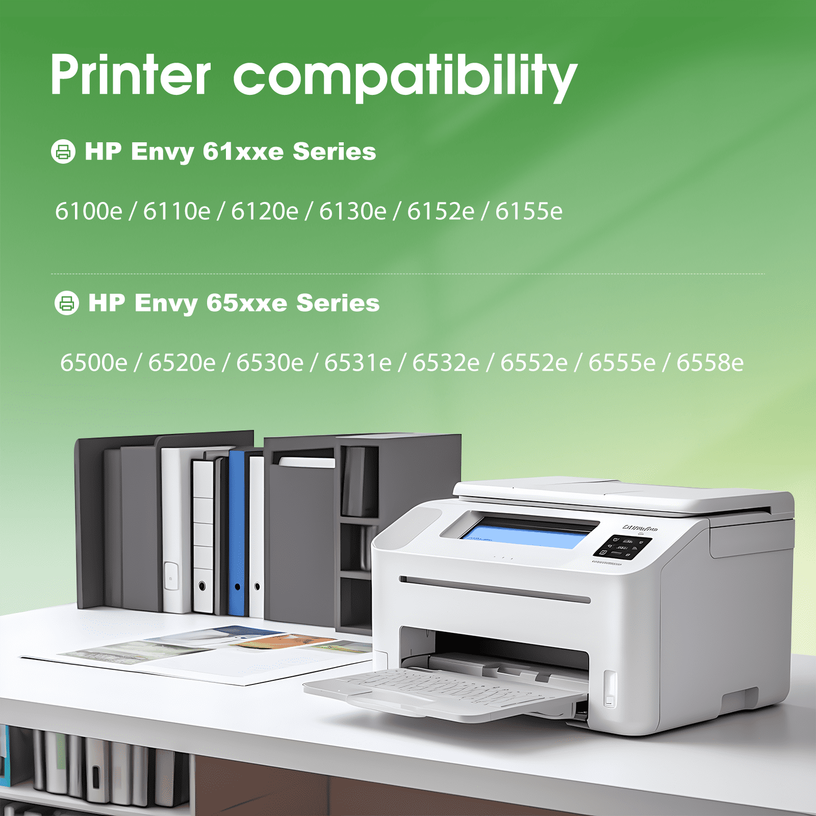 68XL 68e Ink Cartridges Black Color Combo Pack Compatible for HP 68XL Ink Cartridges for HP Ink 68 Black and Tri-Color Works Envy 6100e 6500e Series  2-Pack