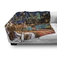 thumbnail image 3 of City Pittsburgh Soft Flannel Fleece Throw Blanket, Rush Hour Traffic in Slow Shutter Speed Skyscrapers and Busy Life, Cozy Plush for Indoor and Outdoor Use, 50" x 60", Multicolor, by Ambesonne, 3 of 6