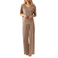 thumbnail image 3 of Women's Summer Loungewear Set - Seamless Trousers, Soft Pajamas, Solid Color, Relaxation, 3 of 3