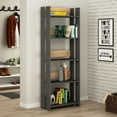 thumbnail image 2 of Ada Home Decor Britannia Multiple Tier Bookcase, Anthracite/Oak, 2 of 3
