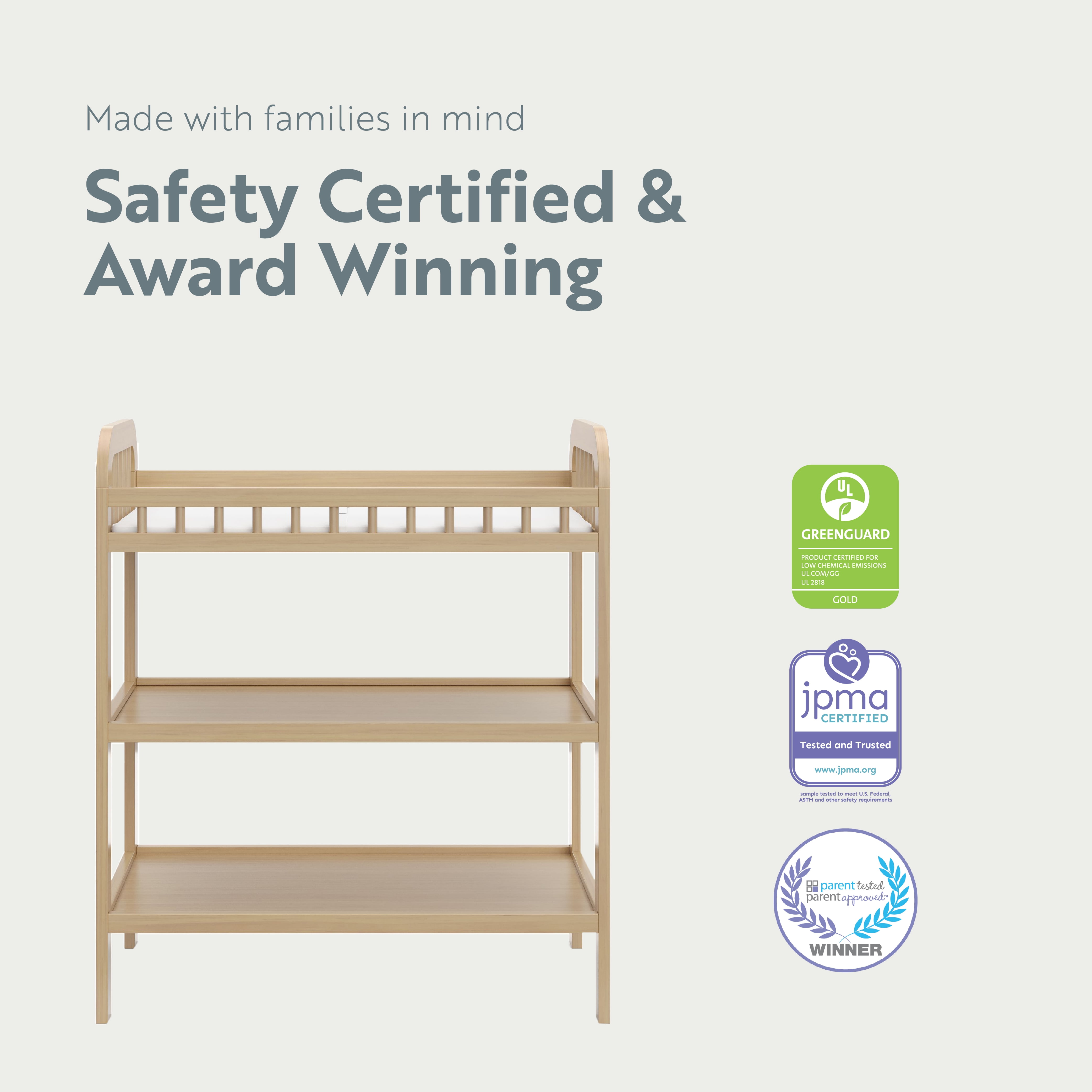 Storkcraft Pasadena Infant Changing Table with Changing Pad, Driftwood