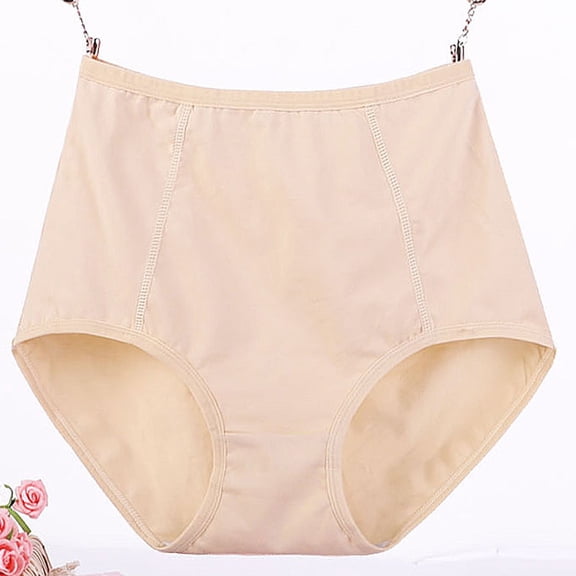 Nylon High Waist Women's Briefs Plus Size Soft Breathable Solid Color Panties Multicolor 3XL