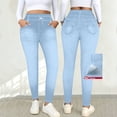 thumbnail image 5 of AHTJRT Skinny Jeans for Women Tummy Control Butt Lifting Curvy Denim Pants High Stretchable Workout Streetwear Jeggings Light Blue S, 5 of 9