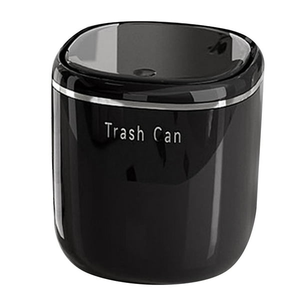 Pequeño bote de basura con tapa a presión, elegante y práctico para la mesa. Negro