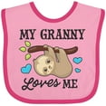 thumbnail image 3 of Inktastic My Granny Loves Me with Sloth and Hearts Boys or Girls Baby Bib, 3 of 4