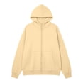 thumbnail image 6 of ZHOGXU Soft Womens Zip Up Hoodie Sweatshirt Solid Color Long Sleeve Tops Relaxed Fit Ribbed Cuffs With Pocket Comfortable Everyday Wear, 6 of 6