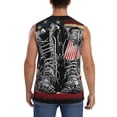 thumbnail image 4 of Lsque Veterans Day1 Print Men's Cotton Blend Sleeveless Muscle Shirts (S-3XL)- Moisture Wicking, Odor Protection, UPF 30+,XX-Large, 4 of 8