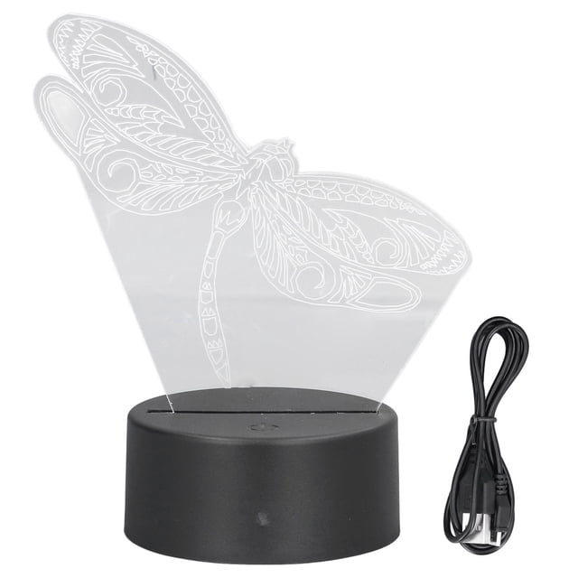 Lámpara decorativa Jadeshay Patrón de libélula Luz 3D