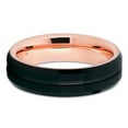 thumbnail image 2 of Silly Kings Jewelry 8mm Black Brushed Tungsten Carbide Wedding Ring Unique Rose Gold Edge Comfort Fit Band 10 (10), 2 of 3