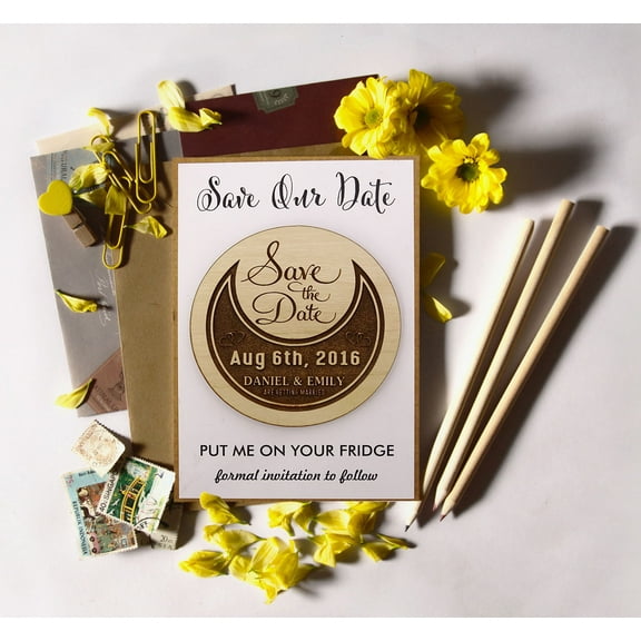 20 Personalized Wedding Magnets Rustic Wedding Save The Date Cards Favors With Envelopes