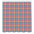 thumbnail image 2 of Ambesonne Abstract Shower Curtain, Colorful Tartan Plaid Art, 69"Wx75"L, Magenta Peach Turquoise, 2 of 4