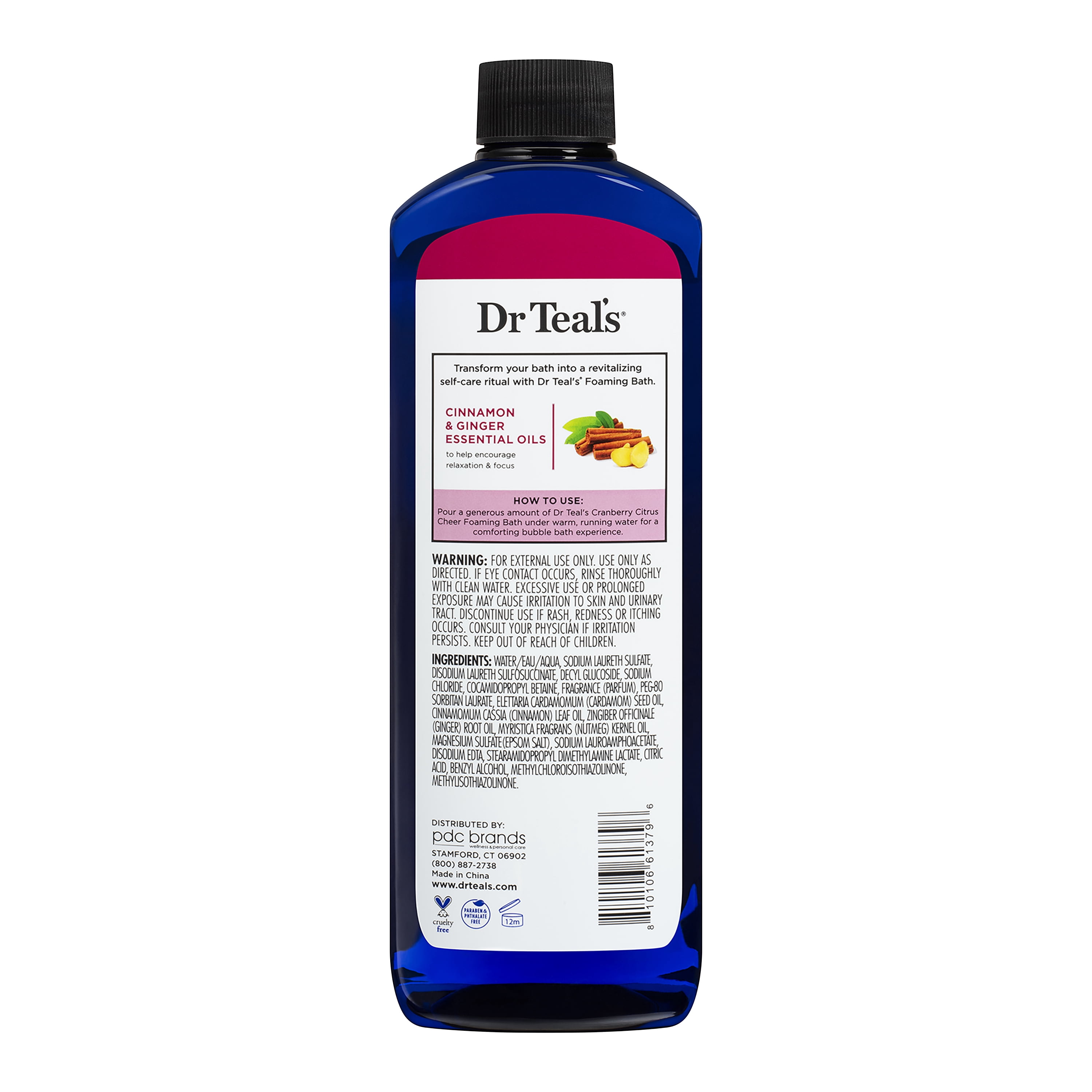 (2 pack) Dr Teal's Pure Epsom Salt Foaming Bath, Cranberry Citrus Cheer, 14 fl oz