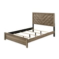 thumbnail image 2 of Full Size Chevron Headboard Bed Frame | Light Brown Warm Wood Finish | Contemporary Style Bedroom Furniture | Solid Wood | Box Spring Required | 56.4"W x 77"L, 2 of 6