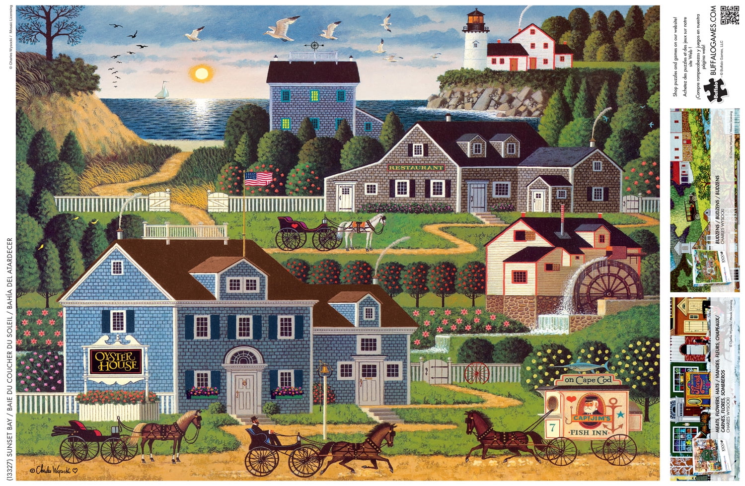 Buffalo Games Charles Wysocki Sunset Bay 1000-Piece 26.75 x 19.75-Inch Interlocking Jigsaw Puzzle for Adults Ages 14+