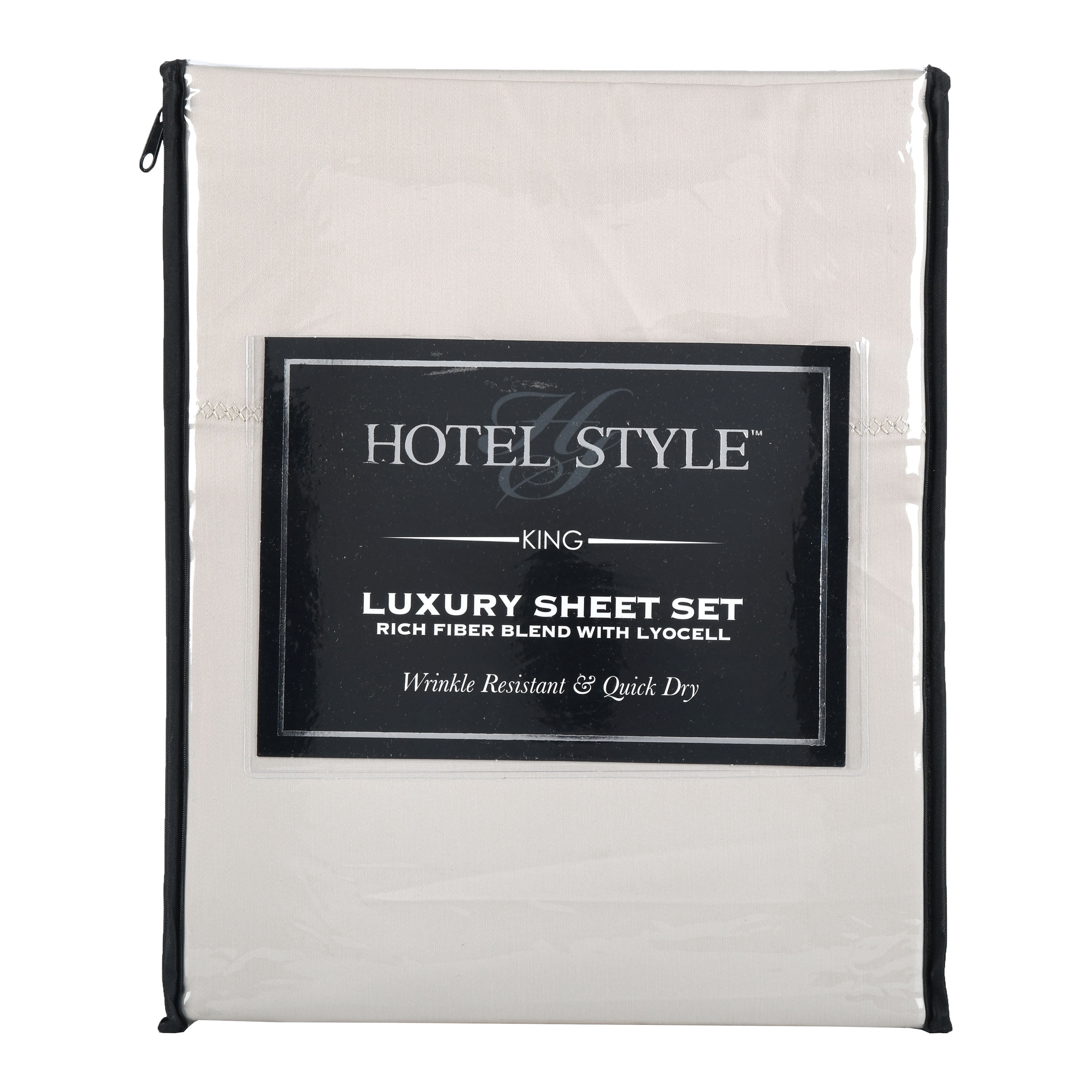 Hotel Style 500 Thread Count Tri-Blend with Lyocell Bed Sheet Set, King, Beige