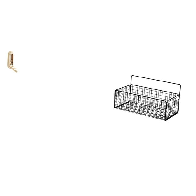 Organizador De Ganchos De Pared Plegable Y Cesta De Almacenamiento De Alambre De Metal Para Baño, Armario, Cocina, Sala De Estar, Estantes Flotantes, Encimera, Toallas Y Batas.