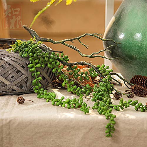 Artificial Succulents Hanging Faux Plants Fake String of Pearls (Set of 2) Primrue Size: 23.6 H x 3 W x 3 D