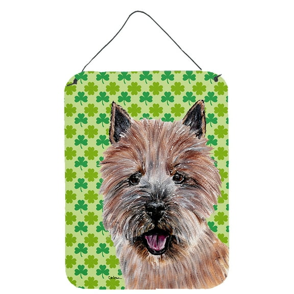 Norwich Terrier Lucky Shamrock St. Patricks Day Wall or Door Hanging Prints