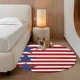 thumbnail image 2 of 4th of July Round Area Rug 8Ft Washable Large Circle Rugs for Living Room Dorm, Independence Day Red Blue Stars Striped Non-Slip Carpet Floor Mats Indoor Outdoor Carpet Runner Aesthetic Home Decor, 2 of 8
