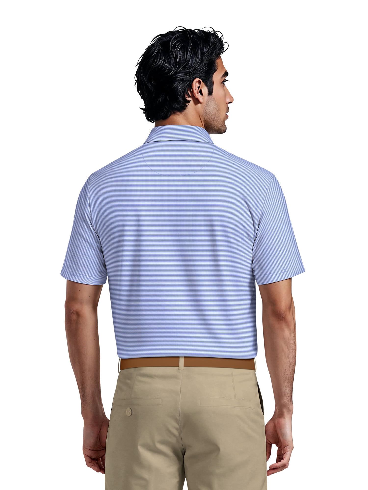 Ben Hogan Men's & Big Men's Performance Fine Line Printed Short Sleeve Polo Shirt, up to 5XL