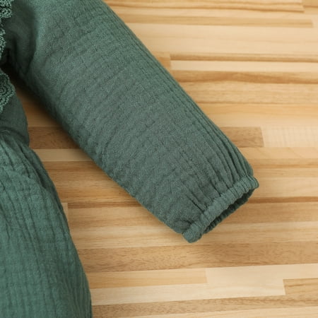 

TOWED22 Christmas Baby Romper Toddler Baby Girls Polka Dot Backless Ruffled Romper Bodysuit Birthday Party Girls Black Bodysuit Long Sleeve Green