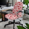 thumbnail image 2 of Renewold Red Heart Graffiti Office Chair Cover Computer Desk Chair Cover Anti-slip Decorative High Back Chair Slipcover with Elastic Bottom for Home Office Valentines Day Decor, S, 2 of 7