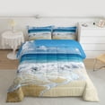 thumbnail image 2 of Homewish Summer Beach Bedding Comforter Set, Marine Ocean Waves Twin Comforter Sets, Teens Kids Boys Girls Bedding Set, Super Cozy Room Decor, 2pcs, 2 of 8