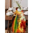 thumbnail image 4 of Ldtrchee Fall Thanksgiving Table Runner 72 Inches, Red Orange Sunrise Forest Autumn Bed Runner Dresser Scarves Tabletop for Indoor Outdoor Parties/Ceremony/Banquet, 16" x 72", 4 of 8
