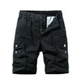 thumbnail image 2 of Nrmvnmi Men's Summer Fashion Solid Color Casual Shorts Multi-Pocket Cargo Shorts Father's Day Gifts For Dad ,4th of July Gifts for Men, 2 of 4