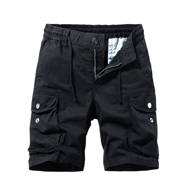Birdeem Mens Summer Fashion Solid Color Casual Shorts Multi-Pocket Cargo Shorts