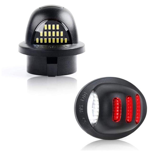 Riwesomey 1 par de luces de matrícula automotriz 12-24V 3W lente transparente reemplazo de lámpara de iluminación reemplazable para F 150 Bombillas para automóviles