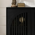 thumbnail image 3 of Spaco Black Mid-Century Sideboard - Fluted Design, 2 Outlet Holes, Buffet Storage Cabinet, 3 of 7