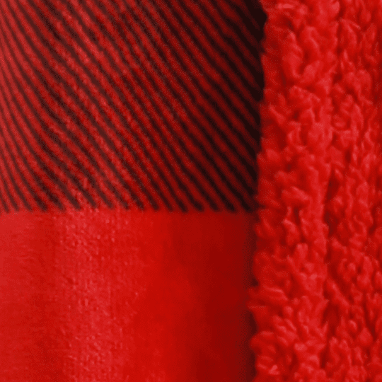 Better Homes & Gardens Nordic Ultra Plush Reversible Bed Blanket, Red Buffalo Plaid, Full/Queen, 100% Polyester