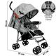 thumbnail image 5 of Carriola de Bastón para Bebé Asiento Multiposiciones Ruedas con Freno Cinturón de 5 Puntos Soporta hasta 15 kg - Gris, 5 of 7