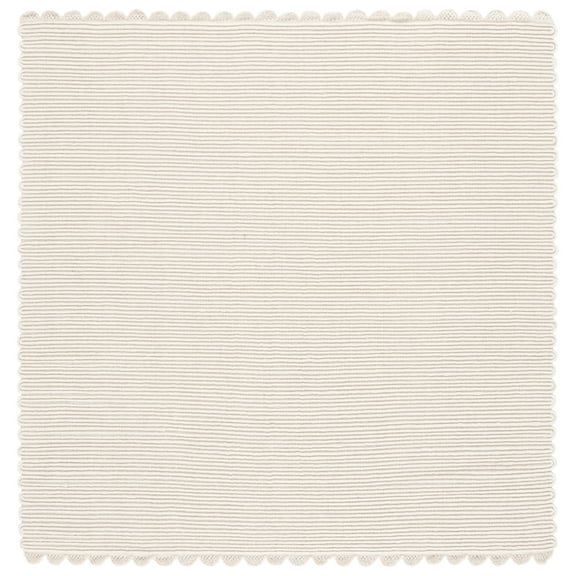 SAFAVIEH Montauk Vinal Striped Area Rug, Ivory, 6' x 6' Square