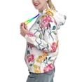 thumbnail image 2 of Lsque Colorful Flowers Pattern Casual Women's Hoodie,Hooded Sweatshirt with Kangaroo Pocket,Pullover Hoodie with Eye-catching Drawstrings-Medium, 2 of 7
