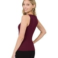 thumbnail image 2 of Niobe Clothing Womens Ribbed Crew Neck Sleeveless Tank Top, 2 of 3