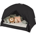 thumbnail image 5 of HOTEEL Portable Bed Tent, 93% Blackout Privacy Sleep Space with 3 Doors, Breathable Toddler Play Tent for Twin Size Bed, Black, 5 of 5