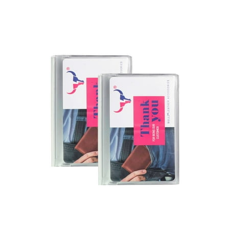 Bullz Clear Vinyl Plastic Wallet Inserts, 6 Pages, Set of 2