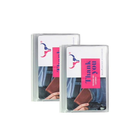 Bullz Clear Vinyl Plastic Wallet Inserts, 6 Pages, Set of 2