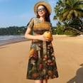 thumbnail image 4 of Disketp Vintage Cloud Mushroom para Vestido de Manga Corta para Mujeres, Vestidos de Verano para Mujeres, Casual y Holgado para la Playa, 4 of 6