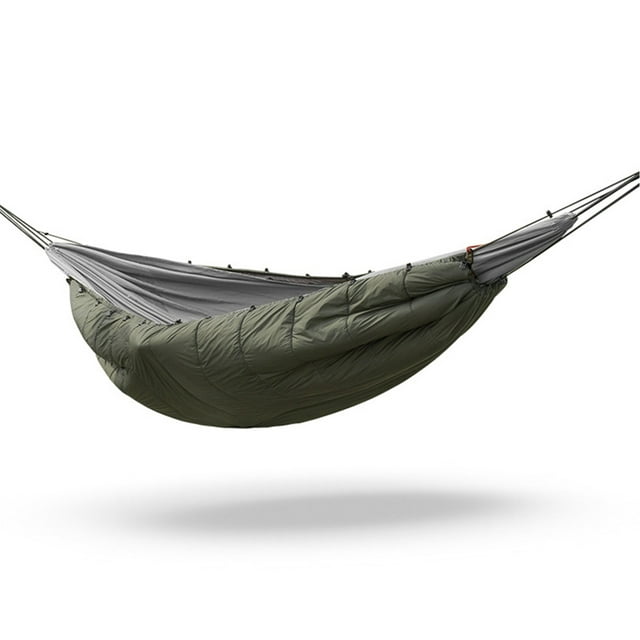 Hamac Portable 2 Personnes, Tissu en Nylon Doublure en Polyester Doux Couverture de Camping Poncho avec Cordons Élastiques Réglables pour Randonnée Sac à Dos Alpinisme