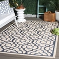 thumbnail image 2 of Safavieh Courtyard Bayon Geometric Indoor/Outdoor Area Rug, Beige/Navy, 5'3" x 7'7", 2 of 12