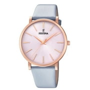 Festina Watches Boyfriend Collection Rose Gold Stainless Steel Case and Purple Leather Strap with Rose Gold Dial Womens Watch. F20373-1