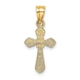 thumbnail image 4 of 14K Yellow Gold Charm Pendant Themed 15 mm 10 Small Cross With Flower, 4 of 4