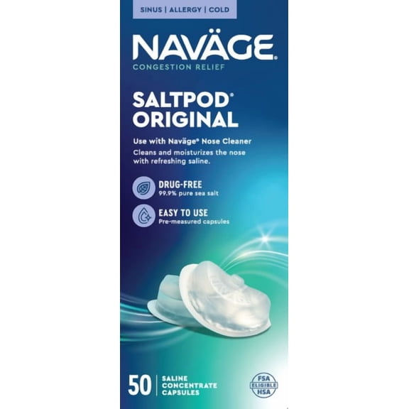 Navage Nasal Care SaltPods, Original Sea Salt, 50 Count