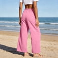 thumbnail image 3 of JUSLIO Women Pants Ice Silk with Pockets Fashion Casual Comfort Waist Elastic Waist Straight Pants, 3 of 8