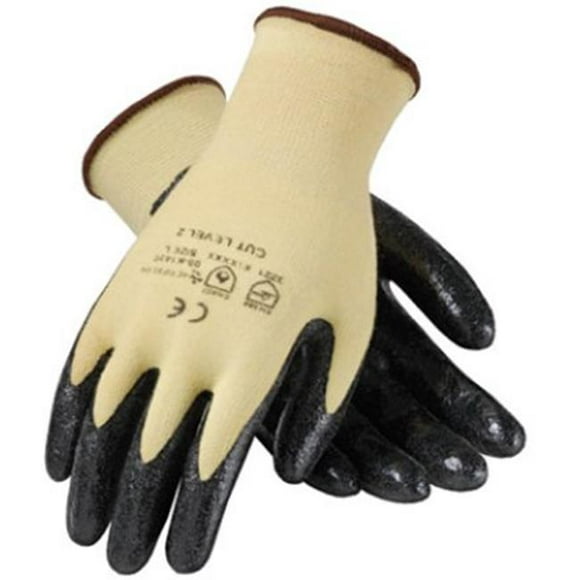 Pip Glove 09-K1450-M Black Coated Kevlar Gloves, Medium - Pack of 12