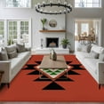 thumbnail image 4 of Triangle Combination Pattern Area&nbsp;Rug 5x8ft Black Green Red Retro Decor Non-Slip&nbsp;Washable Square&nbsp;Rugs Soft Felt Indoor Floor Mat for Bedroom Kitchen Living Room Bathroom, 4 of 9